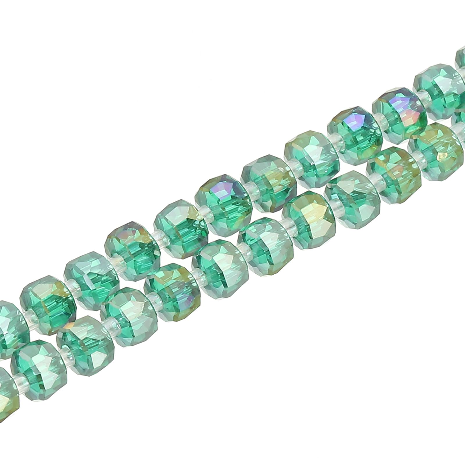 PATIKIL 75 Pcs 8mm OD 5mm Thick Emerald Crystal Glass Beads