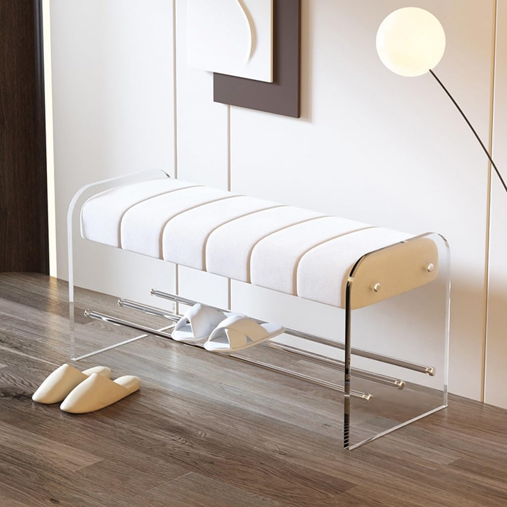 Panca Portascarpe da Ingresso Sgabello cambiascarpe creativo di lusso leggero panca in acrilico trasparente camera da letto guardaroba semplice porta di casa con sgabello for scarpe Panca Portascarpe