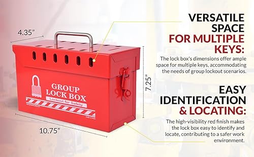 Goppli Lockout Tagout Group Lock Box - LOTO Group Box - Cofre de cadeado portátil - Caixa de bloquei