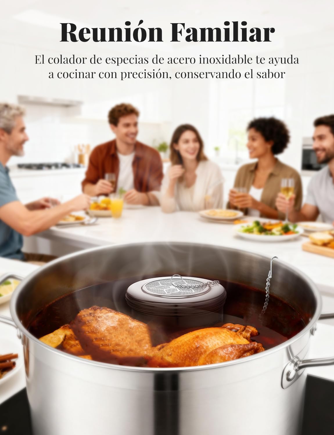 Yomanta Extra Grande Infusor De Te para Té Suelto y Especias, Infusionador Acero inoxidable 304, Con Cadena y Gancho, Colador De Especias con Malla Extrafina, Colador De Té Adecuado para Té
