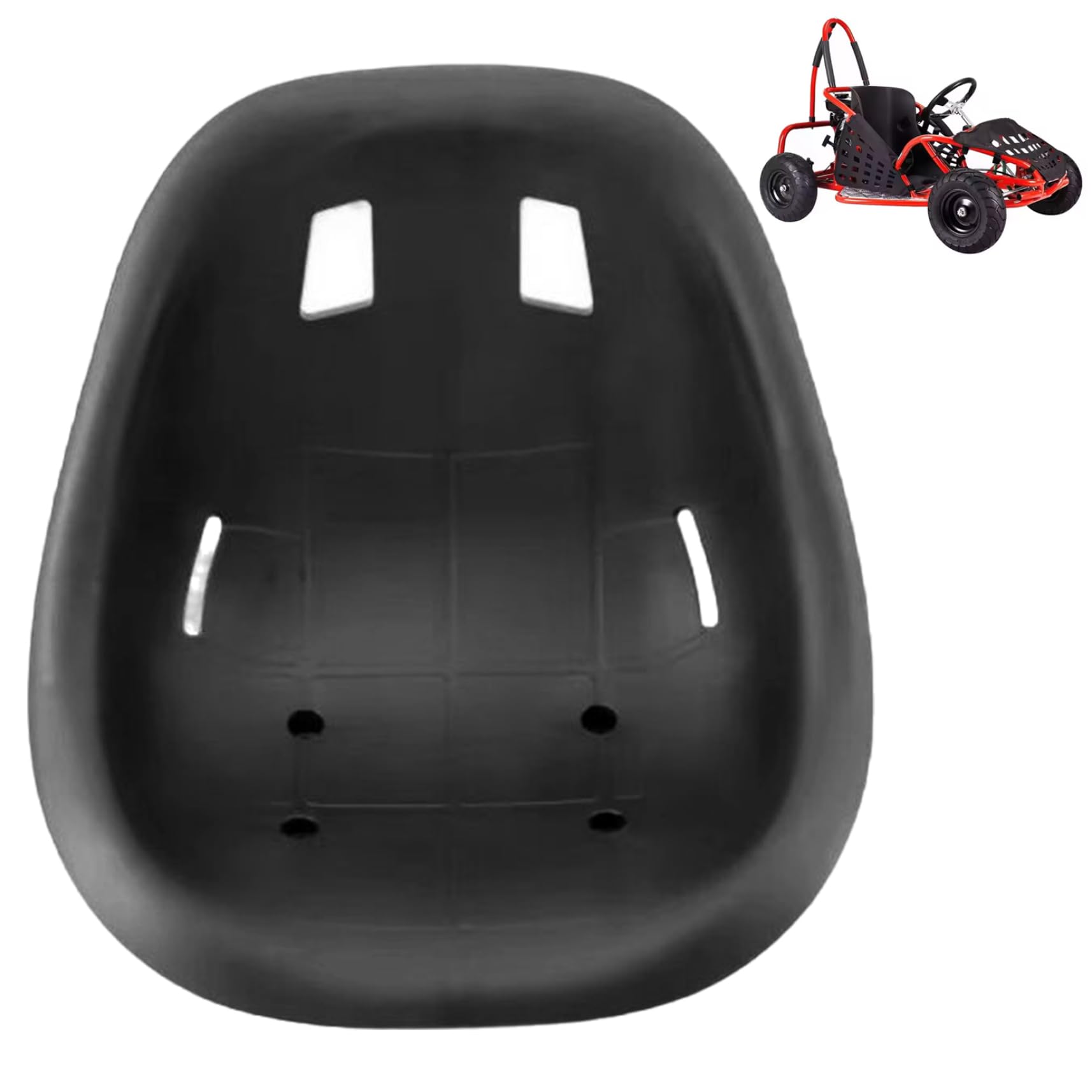 GO KART Sedile da 17 pollici di sede a sedere per corse di plastica regolabile per carrello Go, Drift Trike, bilanciamento di veicoli, auto da corsa fai-da-te e mod fuoristrada