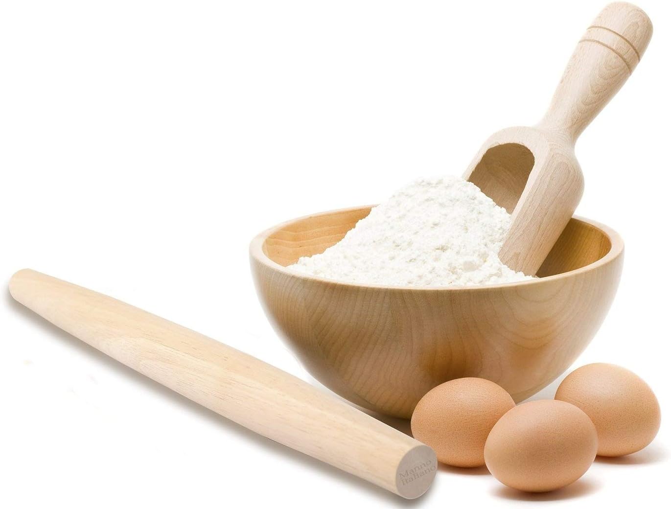 French Rolling Pin Natural Wooden Roller - Better Than Silicone Marble and Plastic - Authentic France Recipes - 100% Wood