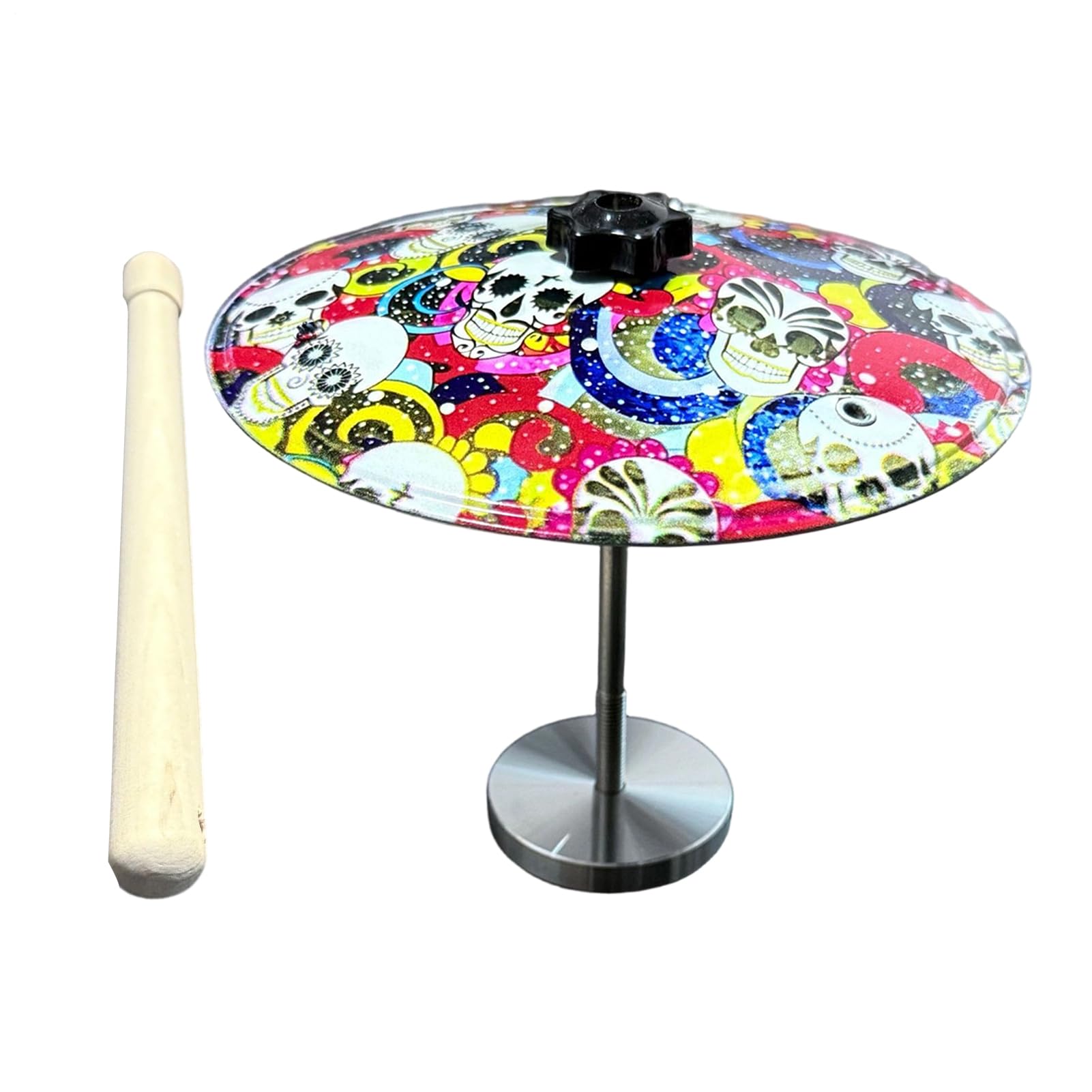 Mini Drum - Relaxing Calm Down Percussion Fidget Miniature Instrument with Drumstick Portable Fun Novelty Musical Gadget Engaging