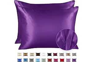 Grape Luxurious Purple Satin Pillowcase Set