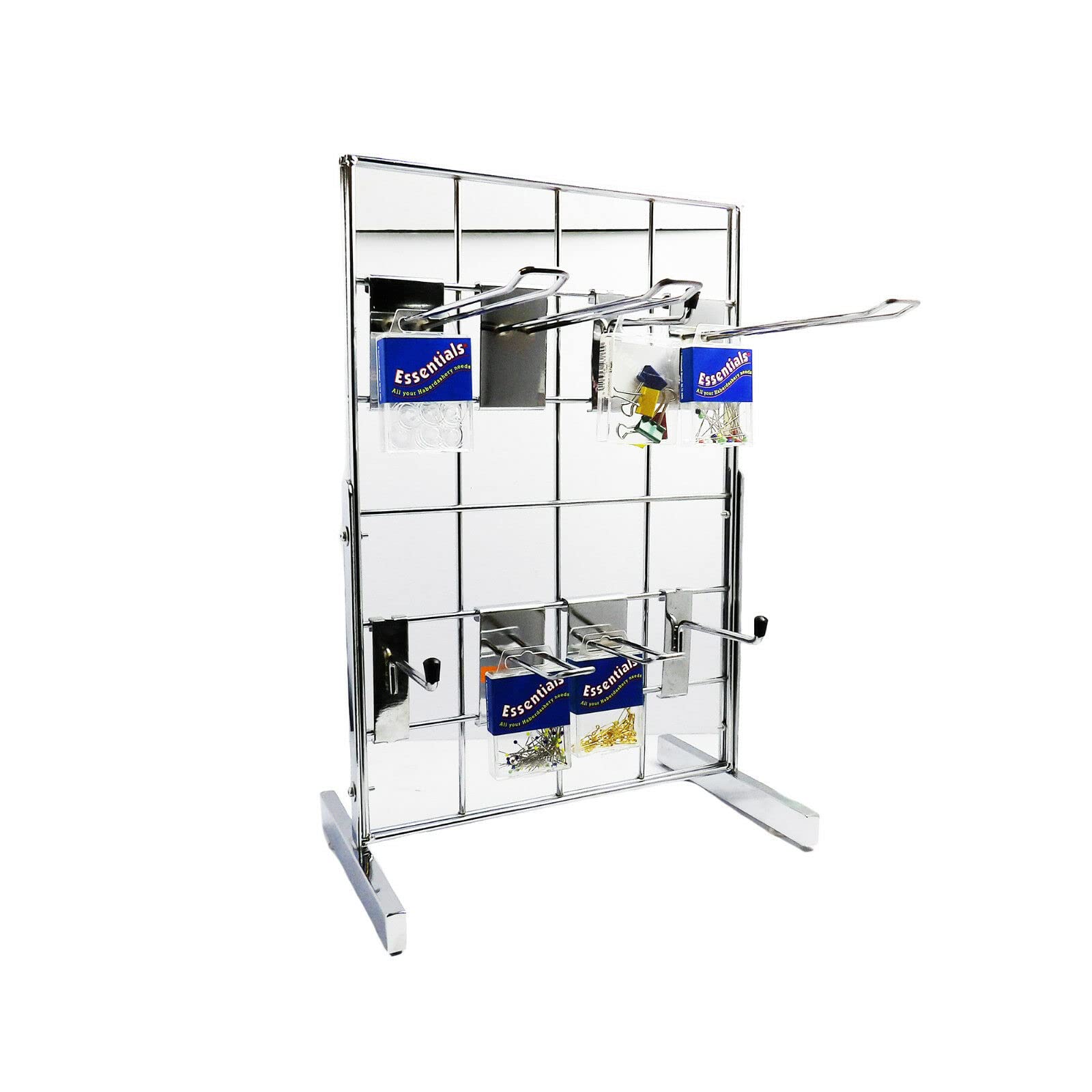CompleteShopfittings SMALL COUNTER-TOP 12" x 18" GRID MESH WALL CHROME, SHOP ACCESSORY DISPLAY PANEL