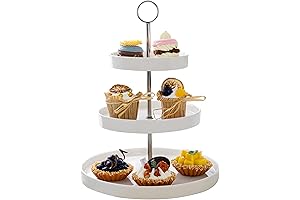 Sweese 3-Tier Ceramic Cupcake Stand for Tea Parties, Weddings, and Baby Showers