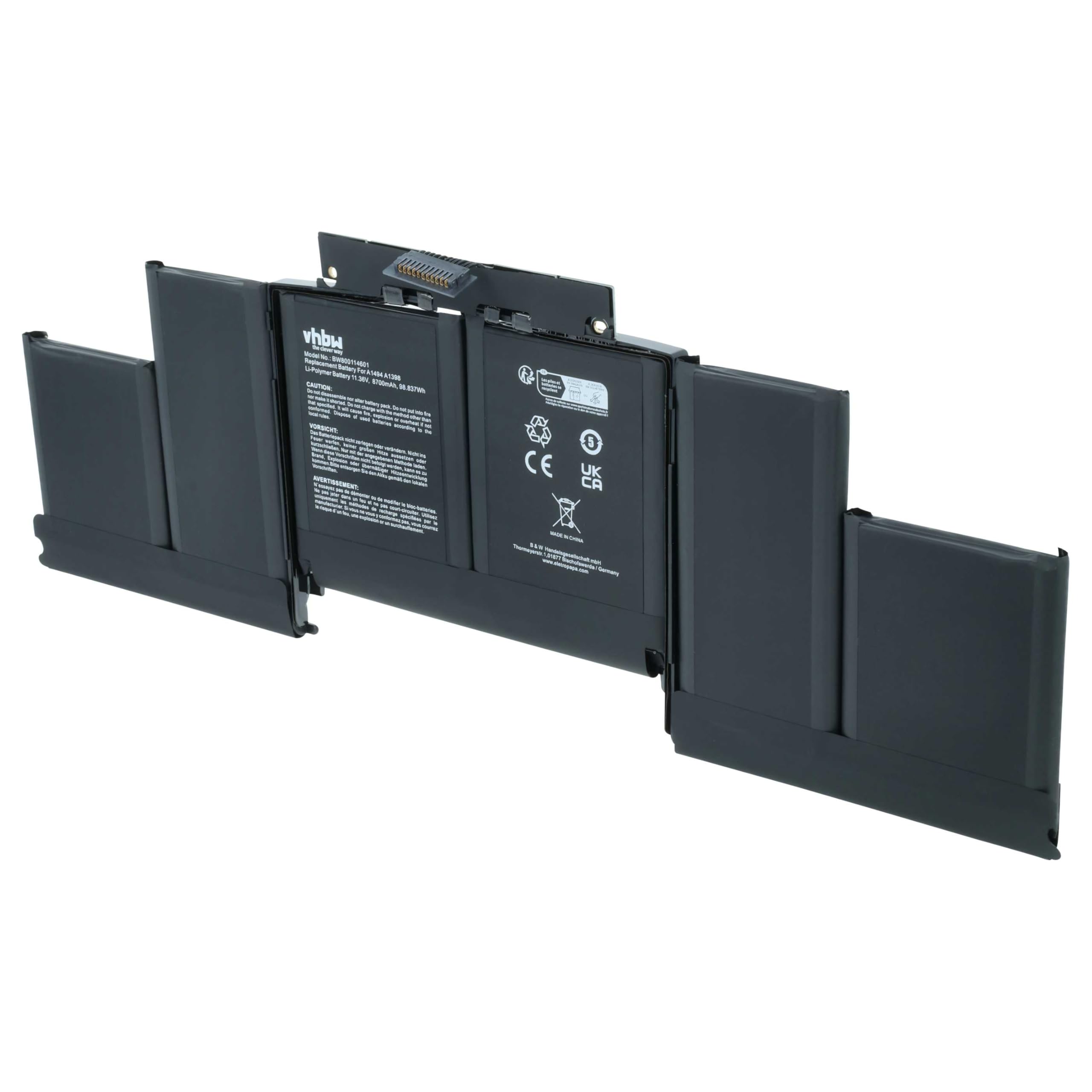 vhbw batteria sostituisce Apple A1618 per laptop, notebook (8700mAh, 11.36V, Li-Poly)