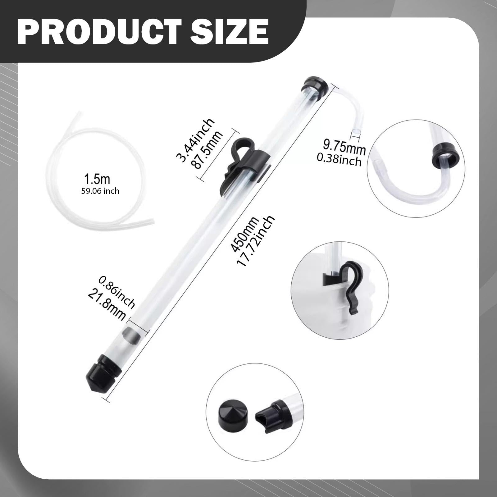 Kit de siphon automatique, compact, léger et facile à utiliser, avec tuyau et pince pour la mise en bouteille de bière de vin.
