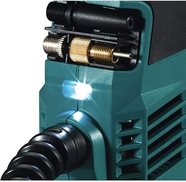 Makita DMP180SYX 18V LXT Lithium-Ion Cordless Inflator Kit (1.5Ah) | Up to 120 PSI, backlit gauge, LED light, auto-stop, 25.5-inch hose, 1.5Ah battery