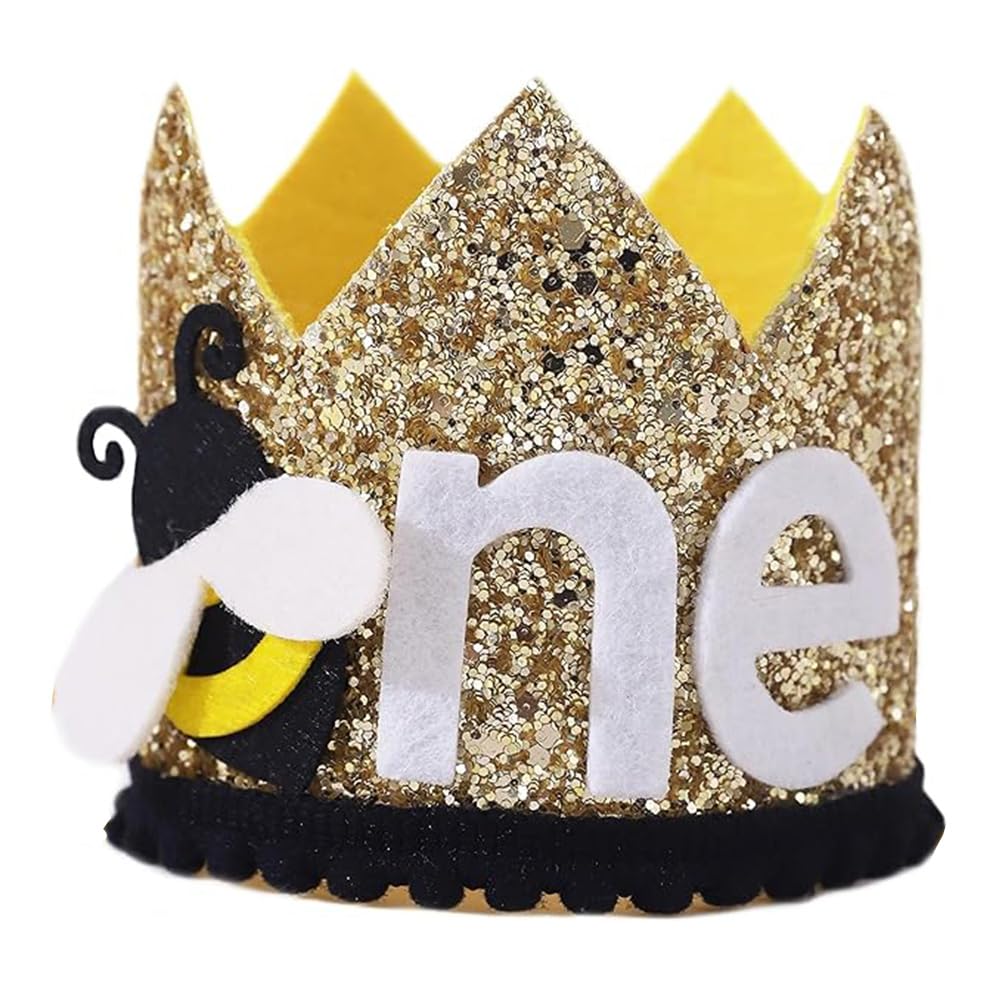 Bee 1st Birthday Crown - Bee Day Birthday Crown, Sweet Bee Birthday Crown, Daisy Birthday Crown, First Birthday Crown, 1st Birthday Party Decorations Gold