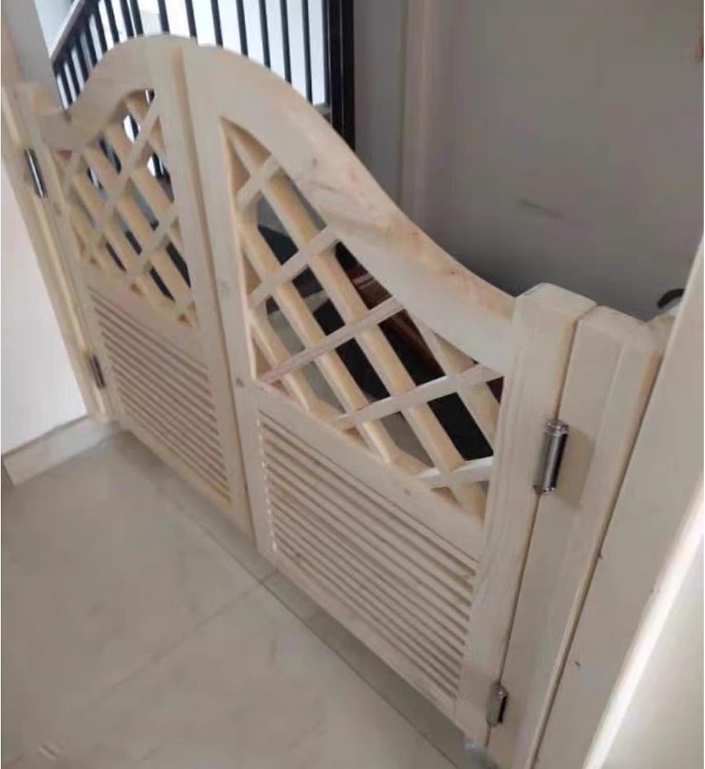 Porte Interne a persiana per caffè con Pannelli in Legno massello, Porte a Battente a Doppia Azione in Stile Saloon per Cucina, Balcone, Bar e Altro Ancora. (W32xH30in)