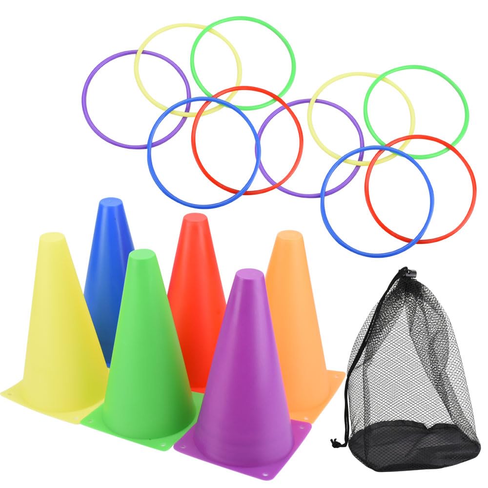 Amazon.co.jp: ttas/h 輪投げゲームセット コーン&リング カラフル