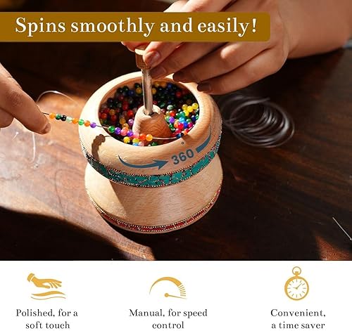 Vista 28 de Compra hilandero de cuentas de semillas LC con aguja de cuentas de ojo grande, kit de cuentas de cintura para hacer pulseras y manualidades, 6x4.5