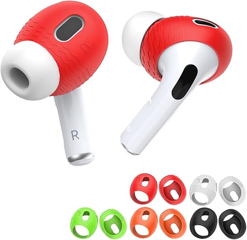 TOLUOHU - 5 pares de fundas para las orejas para AirPods Pro 2 cabe en la funda de carga Fundas antideslizantes de silicona compatibles con Apple
