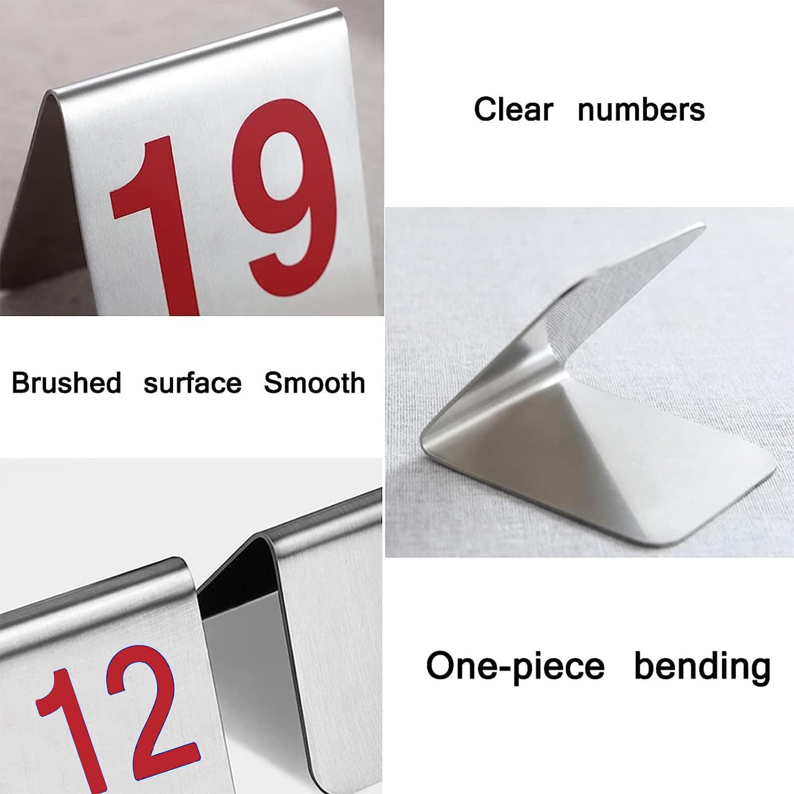 Doppelseitig Nummeriertes Edelstahl Tischschild 1-25/50/100 Sitzplan Tischkarten Restaurant Hochzeits Sitzkarte Für Veranstaltungen,Bankette,Gastronomie,Hochzeitsbankett Tischdeko ,Silber,1~100
