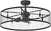 Hinkley Finnigan 30 LED Indoor Smart Fandelier - Semi-Flush Farmhouse Fixture, Composite Fan Blades, 14 blade sweep - Matte Black
