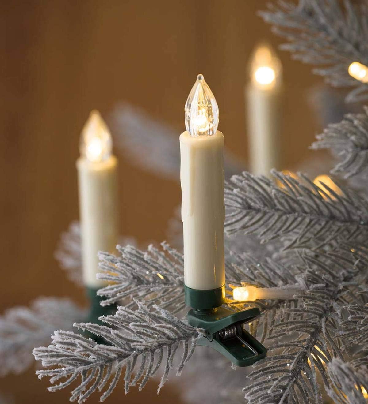 Raycare 12PCS LED Flameless Candles with Remote Timer, Window Candles Battery Operated, Flameless Taper Candles Light with Clips/Suction Cups, Warm White Light for Christmas Halloween
