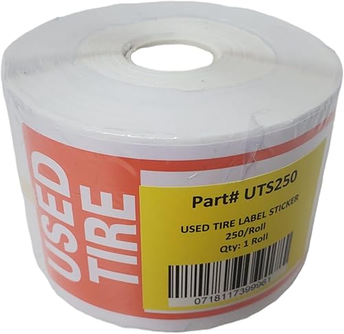 Miniatura 2 de Etiqueta de neumático usado 1 rollo de 250 calcomanías tamaño 6 pulgadas x 2-12 pulgadas (5.906 in x 2.500 in)