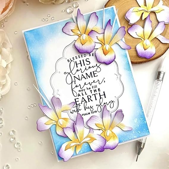 Flowers Metal Die Cuts, Flowers Frame Metal Cutting Dies Cut Stencils Card Paper Craft DIY Template Metal Cutting Dies Album Embossing Paper Dies for Card Making Scrapbooking