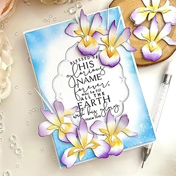 Flowers Metal Die Cuts, Flowers Frame Metal Cutting Dies Cut Stencils Card Paper Craft DIY Template Metal Cutting Dies Album Embossing Paper Dies for Card Making Scrapbooking