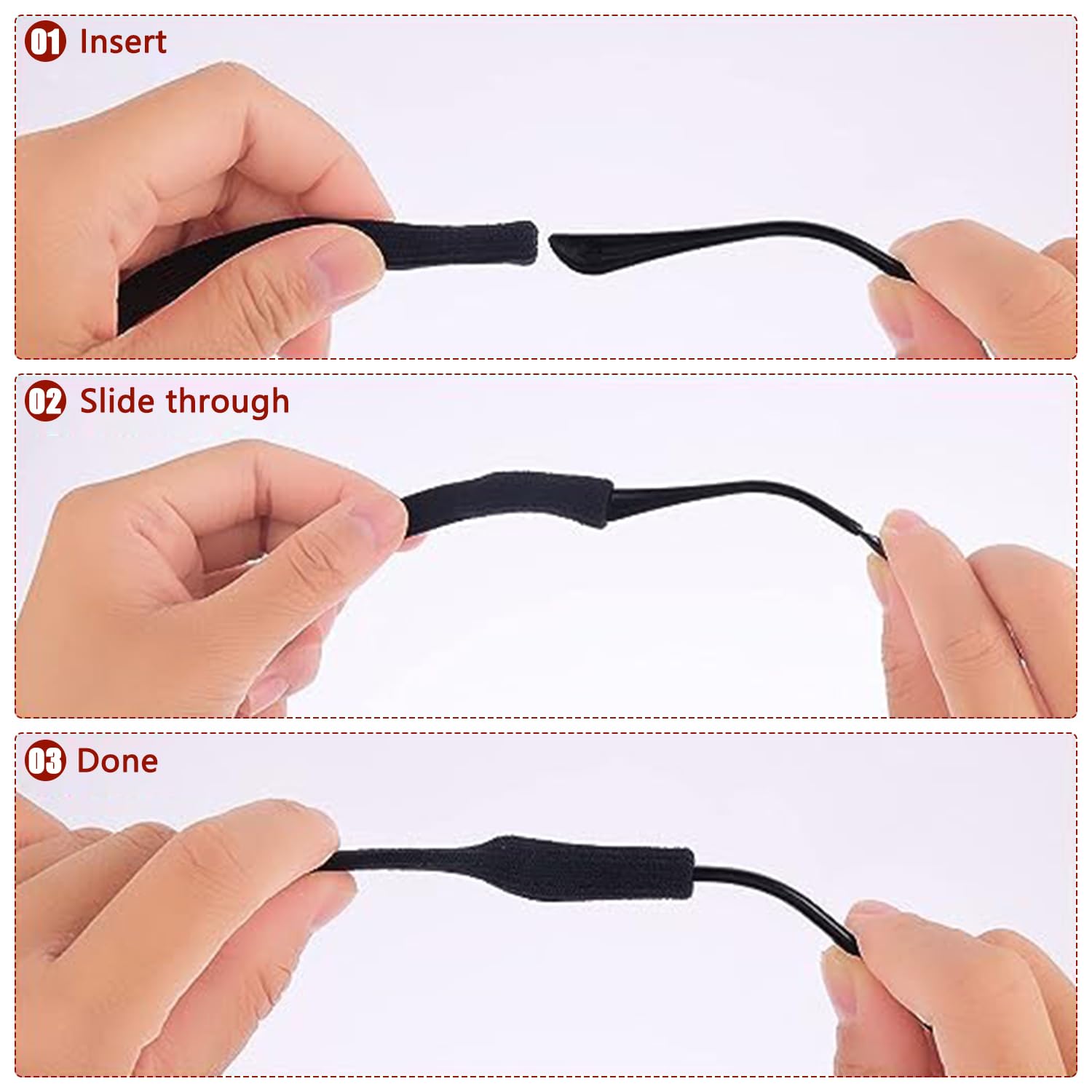 6 sztuk Regulowany Sznurek do Sportowych Okulary Przeciwsłoneczne, Sznurowane Okulary Sportowe Antypoślizgowe Pasek Do Okularów, Łańcuch Do Okulary Przeciwpoślizgowe Pasek Do Biegania, Campingu,