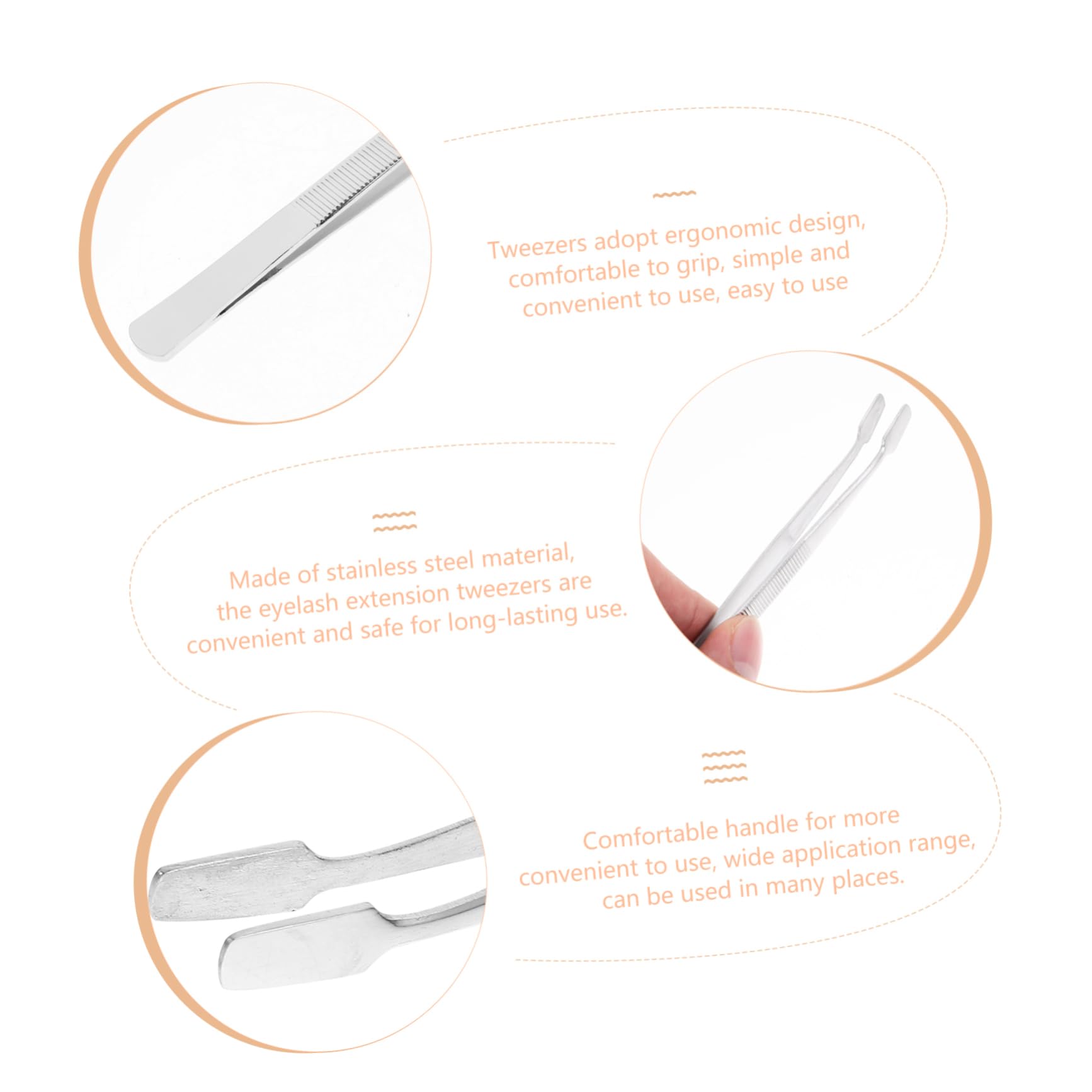 BESTYASH Clip Precision Tweezers 6pc Set Flat Tip Pointed Tweezers for Stamps Coins Jewelry Making