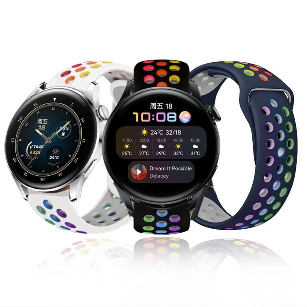 Atmungsaktives Ersatzarmband Für Amazfit Smartwatches – 22 Mm, Silikon, Mit Lochung, Für GTR 3/4, Bip 5, Pace, Stratos