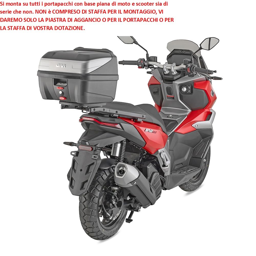 BAULETTO PICCOLO PER MOTO SCOOTER B32 GIV 32 LITRI COMPATIBILE CON P IAGGIO LIBERTY S 150 VALIGIA BAULE PER PORTAPACCHI POSTERIORE COMPLETO DI PIASTRA+KIT MONTAGGIO 1 CASCO MODULARE