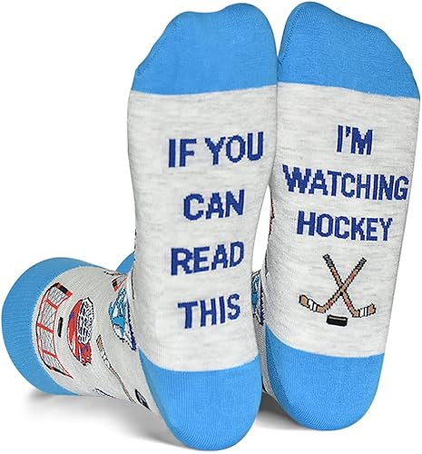 If You Can Read This Funny Socks, Novedosos calcetines de hockey de cerveza, golf, juegos, carreras, esquí, pickleball amantes del regalo de Navidad