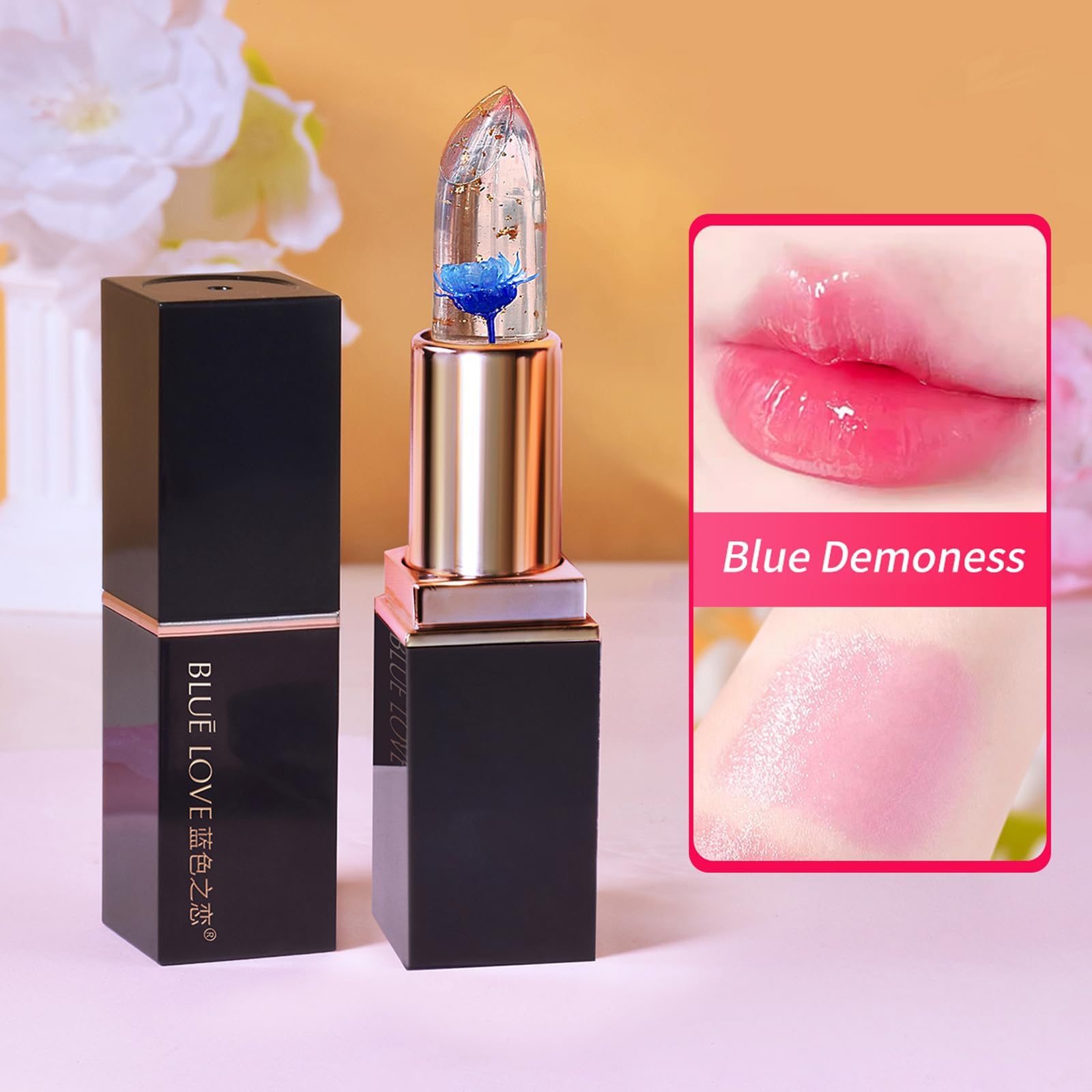 Amazon.com : BLUE LOVE Color Changing Flower Jelly Lipstick (Blue