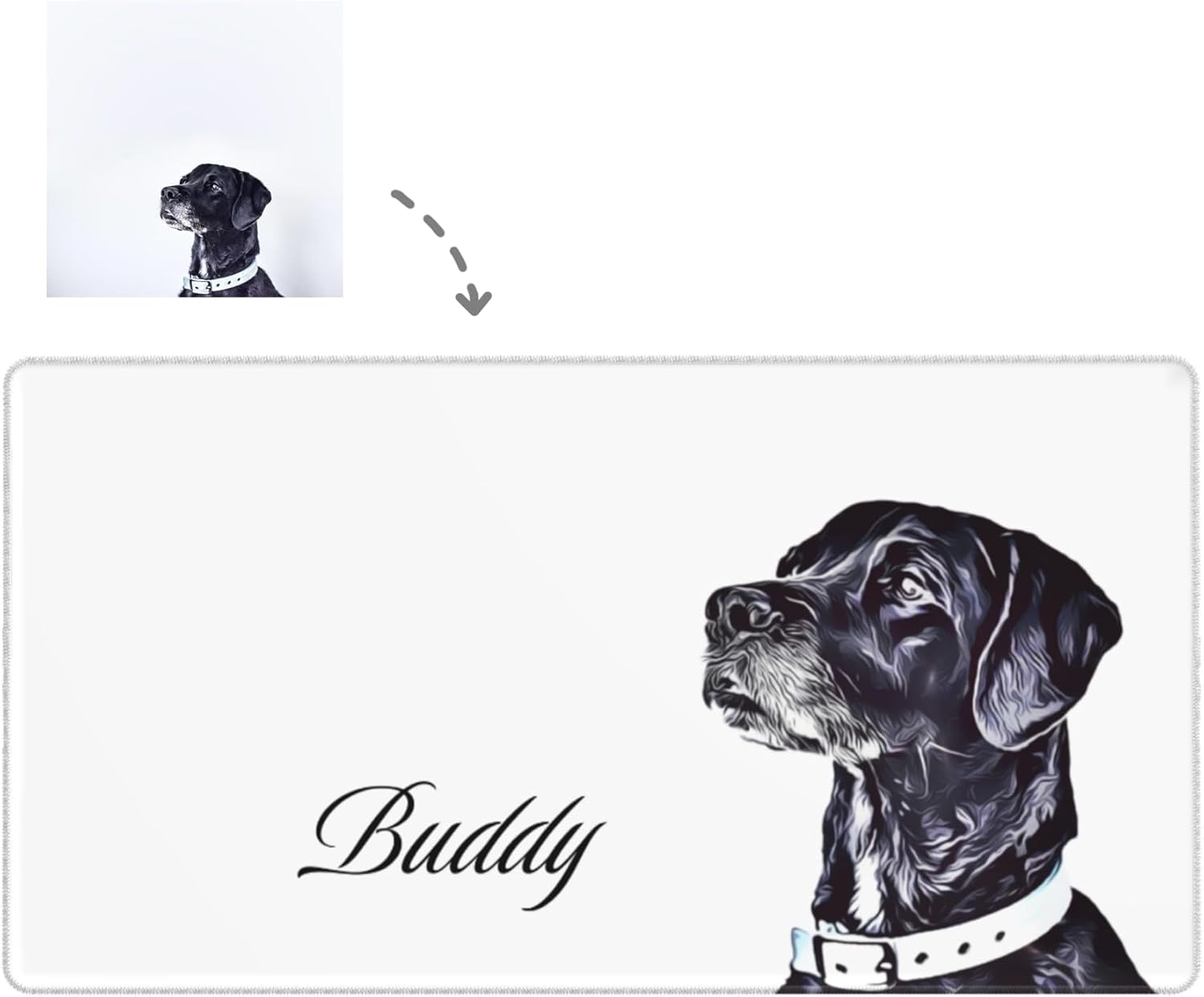 Custom Pet Mouse Pad, Personalized Pet Portrait Mouse Pad, 16" x 29.5" Dog Cat Photo Mousepad Non-Slip Rubber Desk Mat for Office Home Decor - Pet Photo on Mouse Pad - Customized Gifts for Pet Lovers