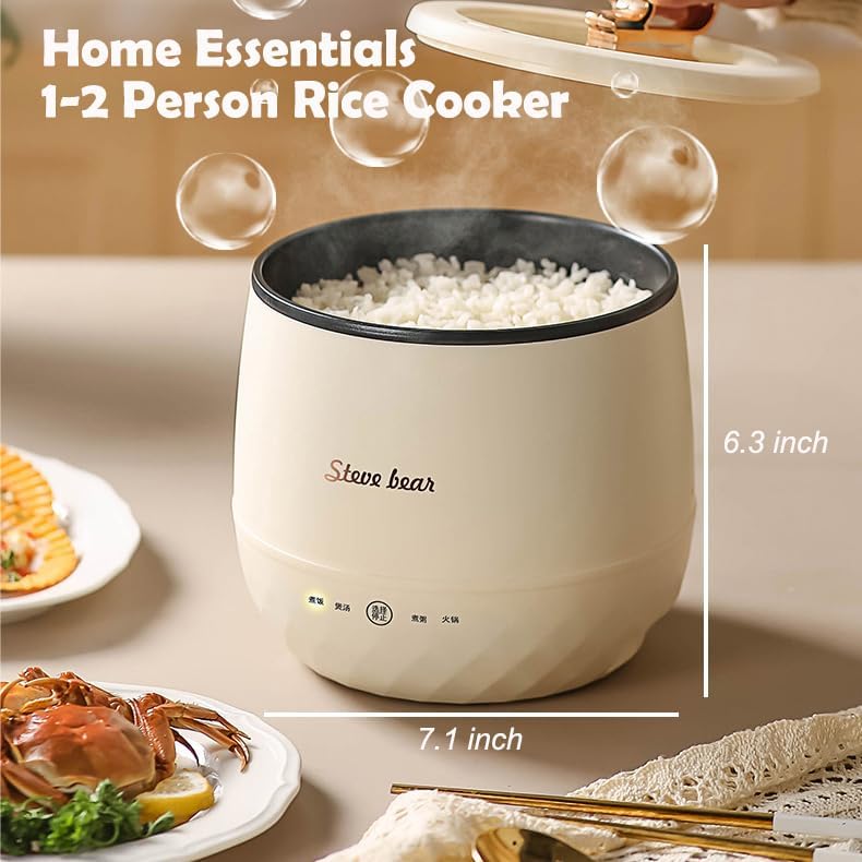 Miniatura 5 de Olla arrocera pequeña multifuncional, mini olla eléctricaolla caliente para 1-2 personas 6 en 1 multifuncional multifunción multifunción olla