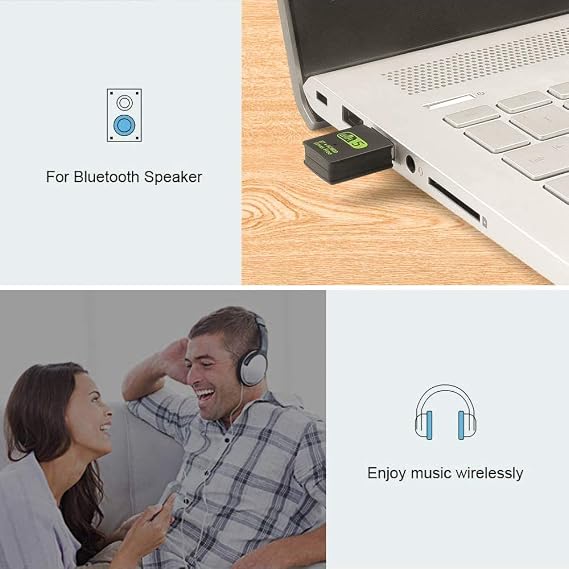 HAL WiFi Bluetooth USB Adapter for PC, Wireless Dongle 600mbps Dual Band 2.4G/5.8G USB Bluetooth Adapter Network Card WIFI Receiver for Laptop Desktop Win10/8/8.1/7