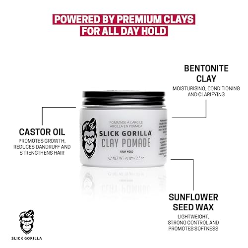 Miniatura 7 de Slick Gorilla Pomada de arcilla  2.5 oz para un agarre firme, acabado natural