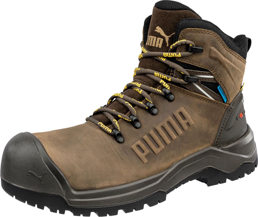PUMA Safety - Botas de trabajo de hierro para hombre, punta compuesta, antideslizantes, impermeables, EH