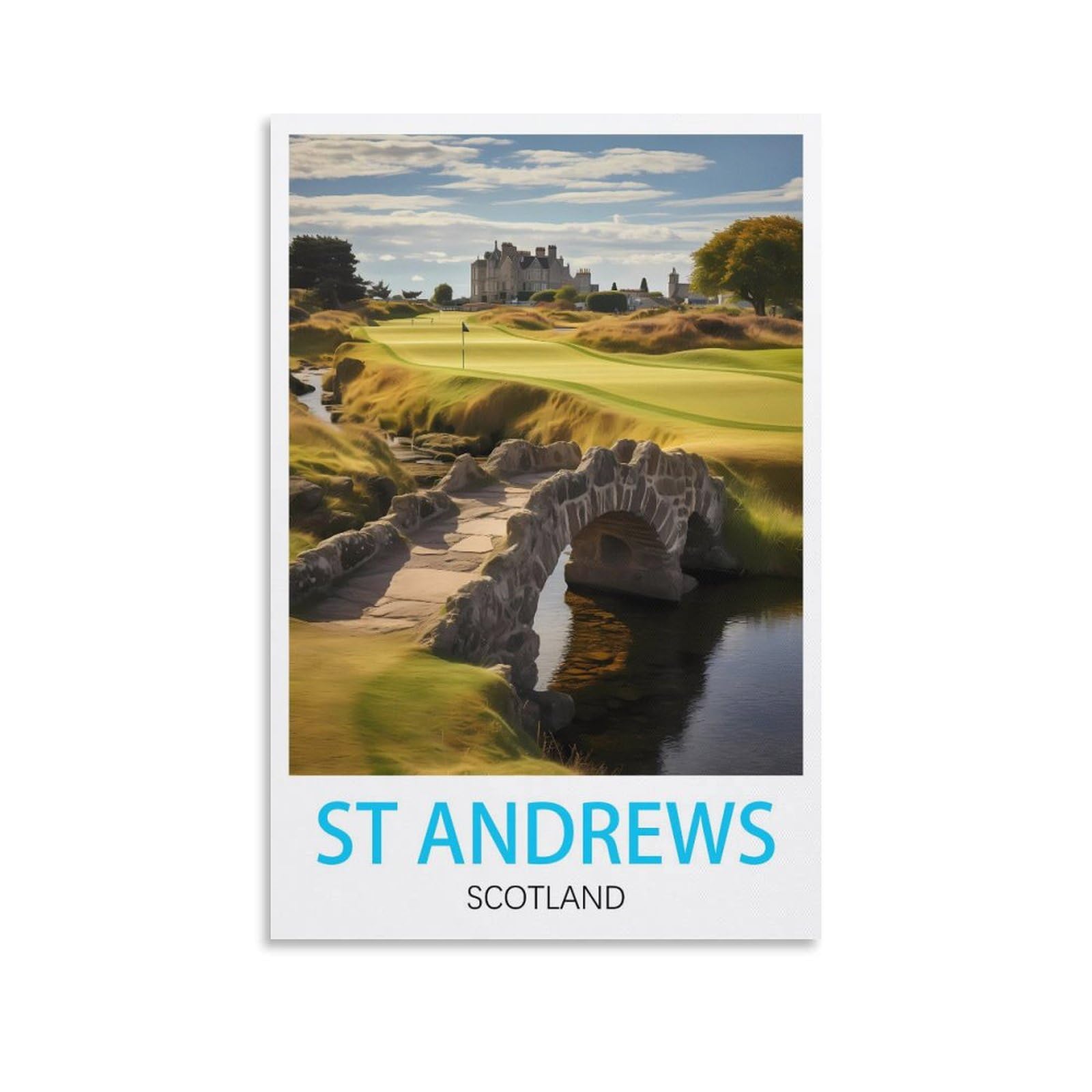 LICHNWW St Andrews Scotland Vintage Travel Poster 20x30inch(50x75cm) Canvas Print for Living Room, Bedroom, Dorm, Home, Office Wall Decoration