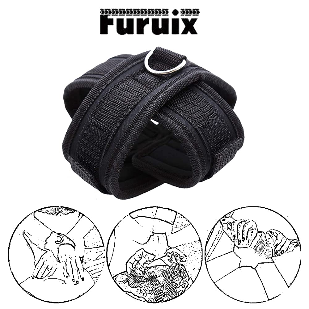 Furuix SMグッズ クロス手錠手枷 手錠 ボンテージ 束縛具 SM 女性とカップル用 大人のおもちゃ ブラック