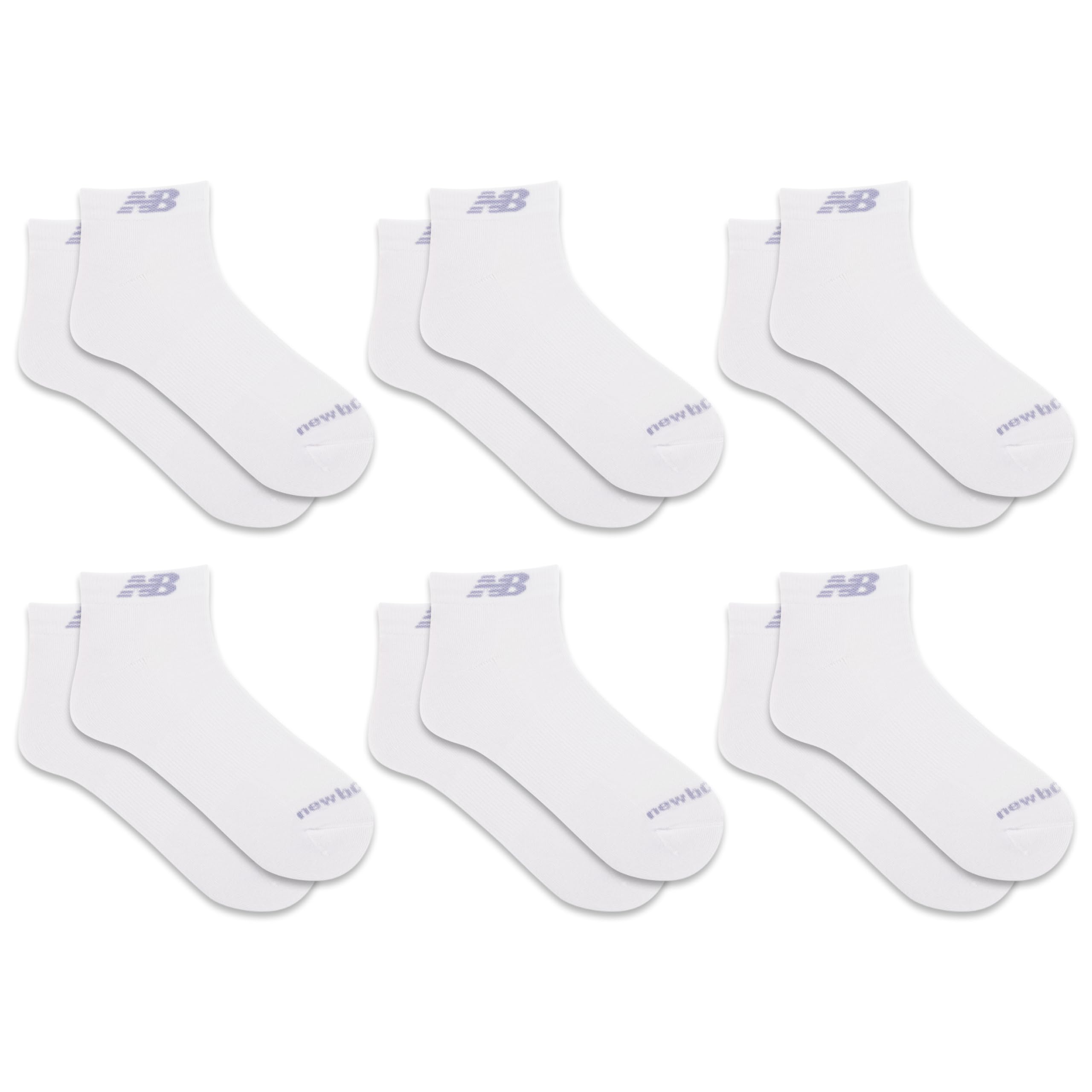 New Balance Women's Performance Cushioned Low Cut Socks - 6 & 12 Pairs - Moisture Wicking Low Cut 6 Pair