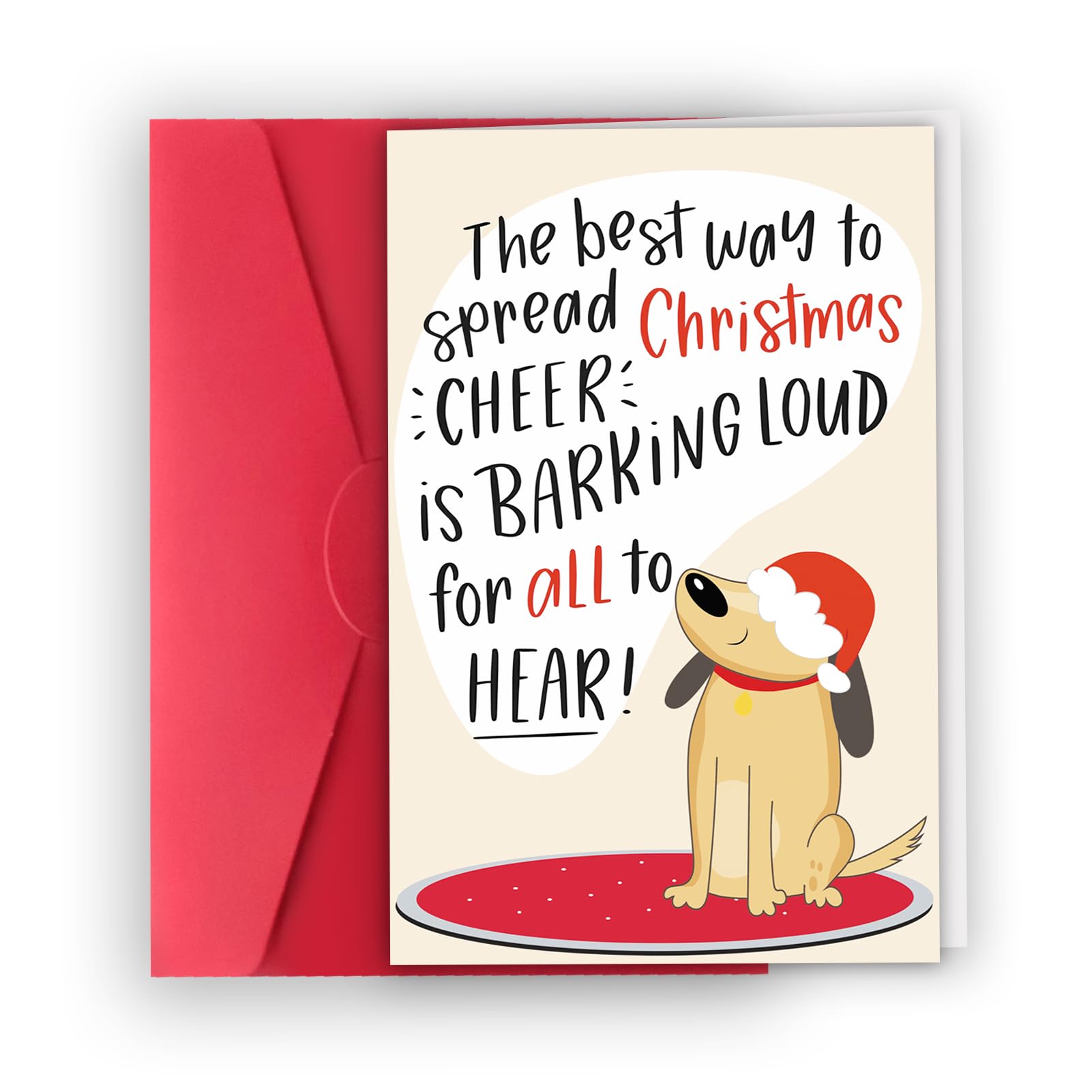 XXDJLP Funny Dog Christmas Card, Cute