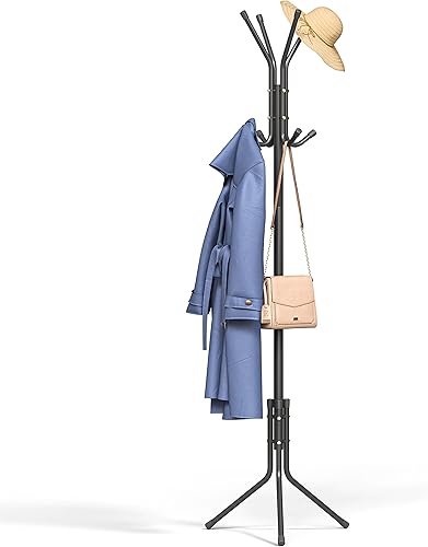Z&L HOUSE Perchero independiente, práctico soporte de metal con 8 ganchos, percheros de pie para dormitorio, sala de estar, oficina, ropa colgante,