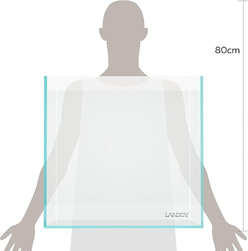Miniatura 151 de LANDEN Tanque de acuario de hierro bajo sin borde de 25C de 3.7 galones, 9.84 x 9.84 x 9.84 pulgadas de alto, 0.197 in de grosor con alfombrilla