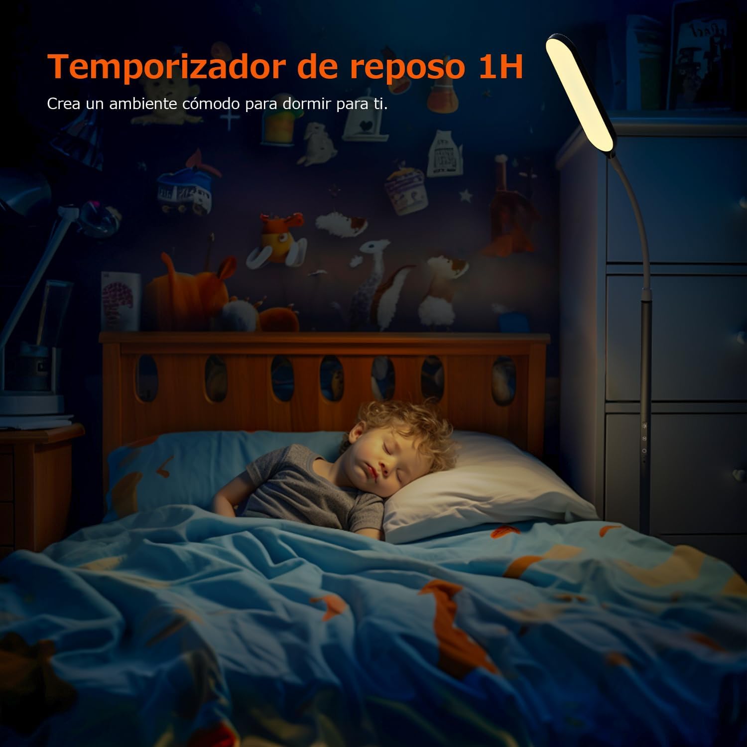 OUSFOT Lámpara de pie LED regulable 170 cm Lámpara de pie 3000-4000-6000 K Control táctil y remoto Lámpara de pie LED de cuello de cisne ajustable para dormitorio Sala de estar Oficina