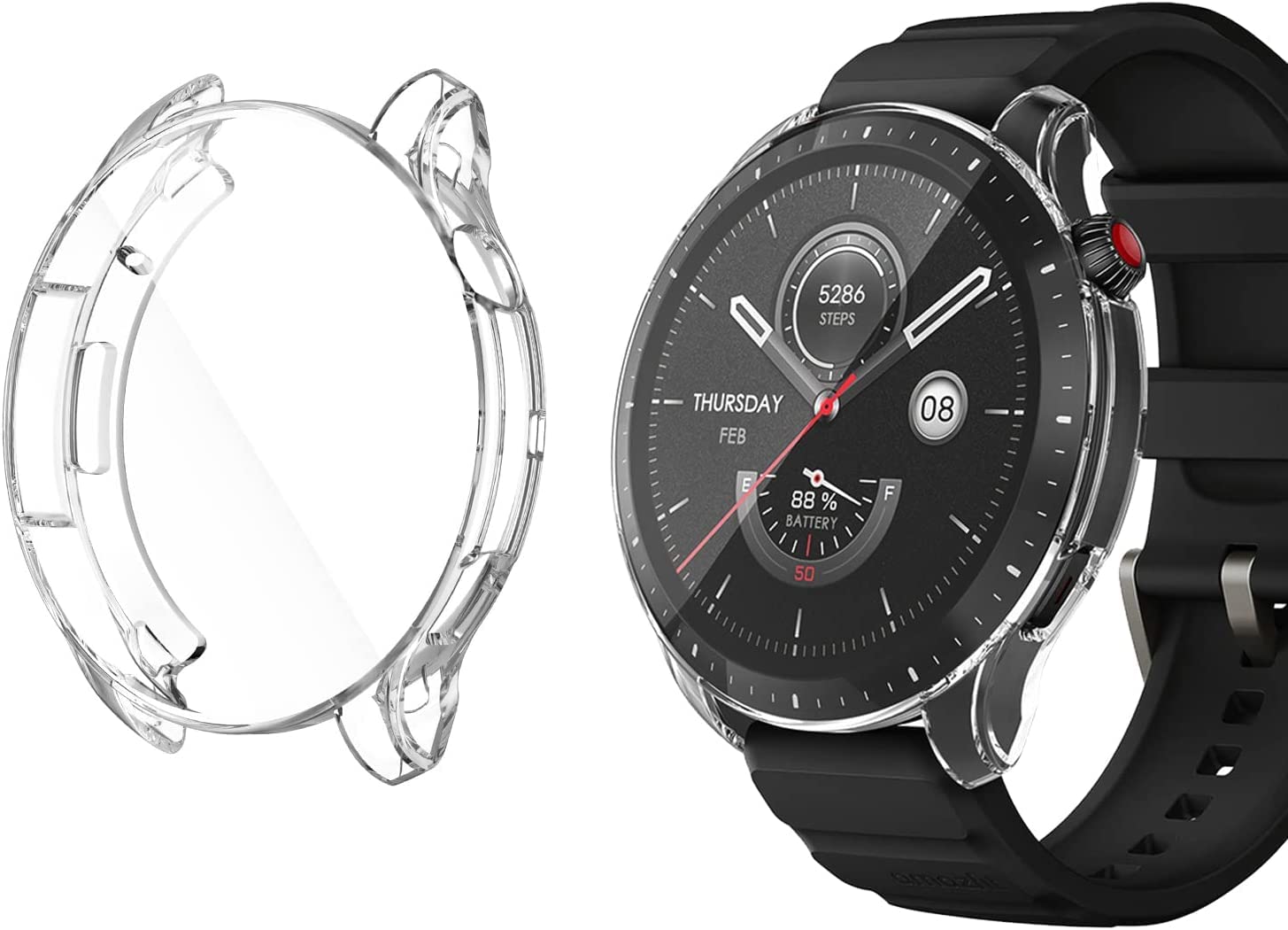 M.G.R.J® Soft TPU Front Protection Case Cover for Amazfit GTR 4 / GTR 4 Pro (Flexible|Silicone|Clear)