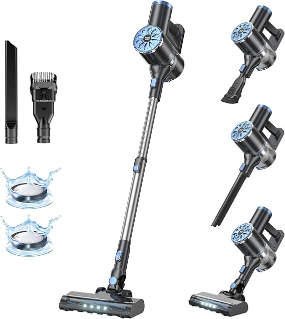 Cordless Vacuum Cleaner with Self-Standing, LED Screen Stick Vacuum Cleaners for Home