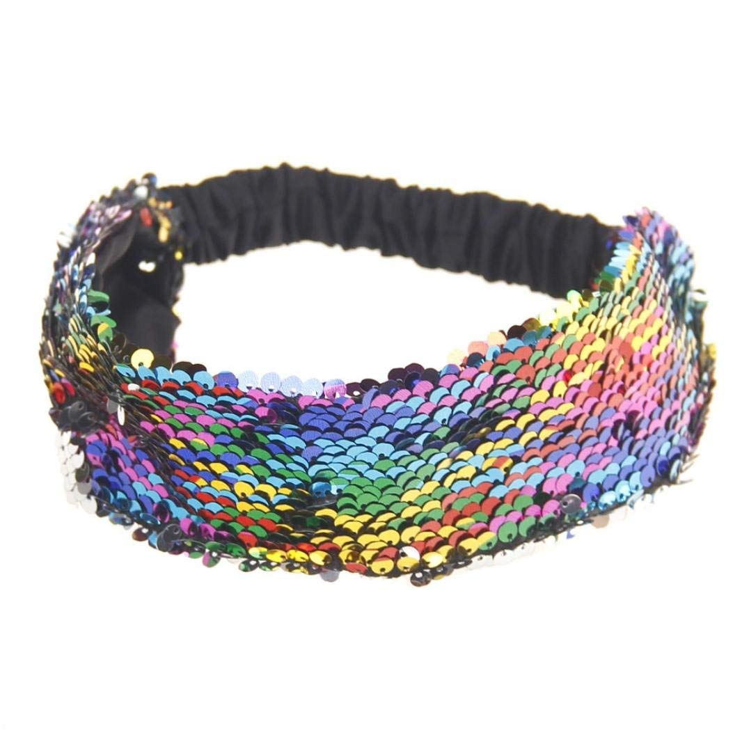 El Regalo 1 PC Reversible Sequins Stretchy Glittery Fashion Headbands for Teen Girls & Women (Multi Colored/Silver) (B07WSGCVKK) Amazon Price History, Amazon Price Tracker