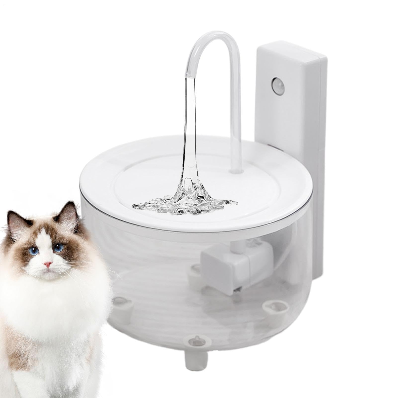 Fuente de agua para gatos con silenciador inalámbrico que estimula el beber
