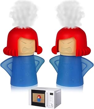 Microwave Oven Steam Cleaner 2 PCS Angry Mama Microwave Cleaner Add Vinegar and Water Steamer Cleaning Equipment for Home Kitchen or Office Easily Cleans the Crud in MinutesBlue