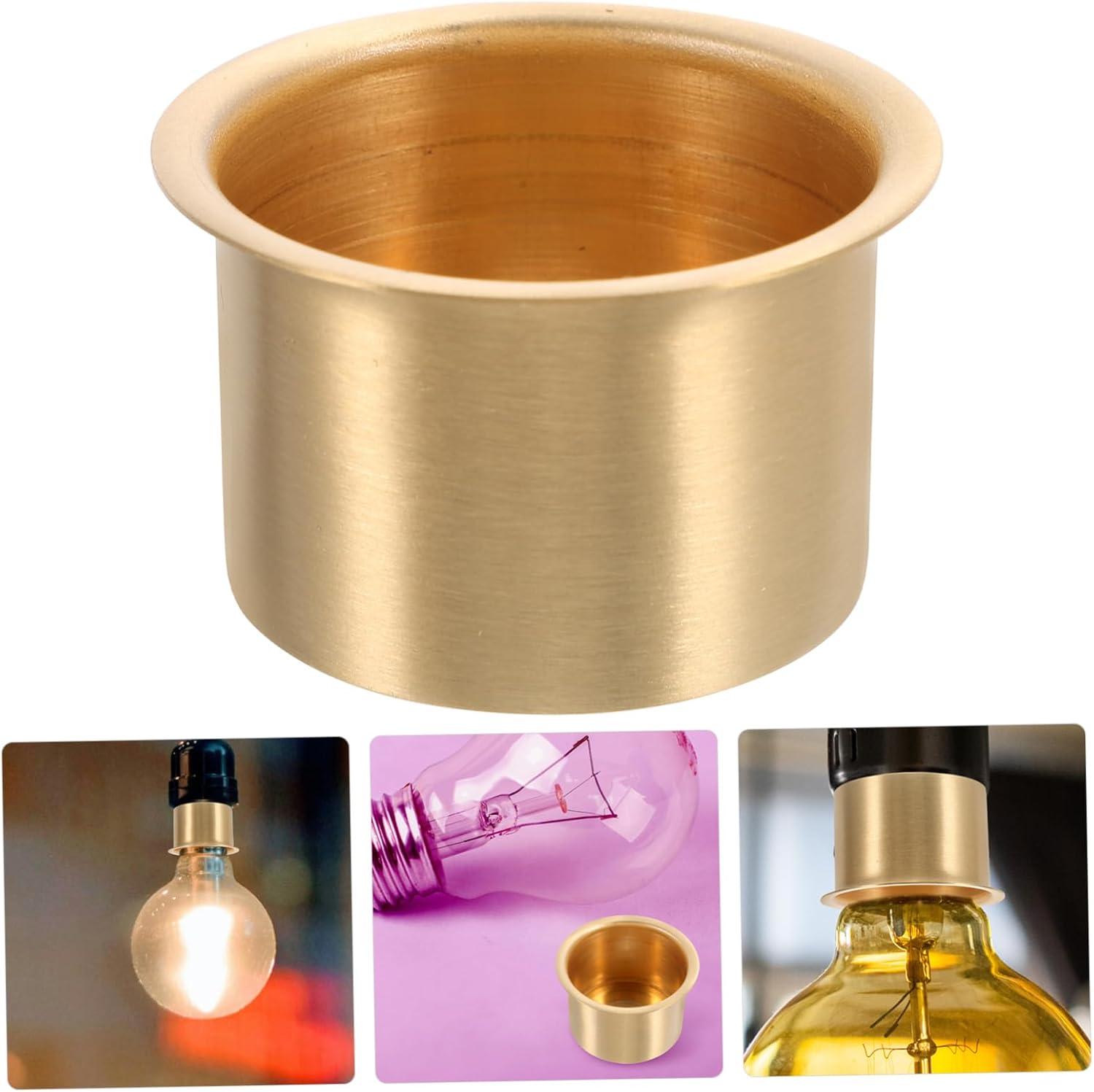 Levemolo E27 Base Light Screw Cap Copper Lamp Finial Cap Decorative Bed Post Finials for Lamps