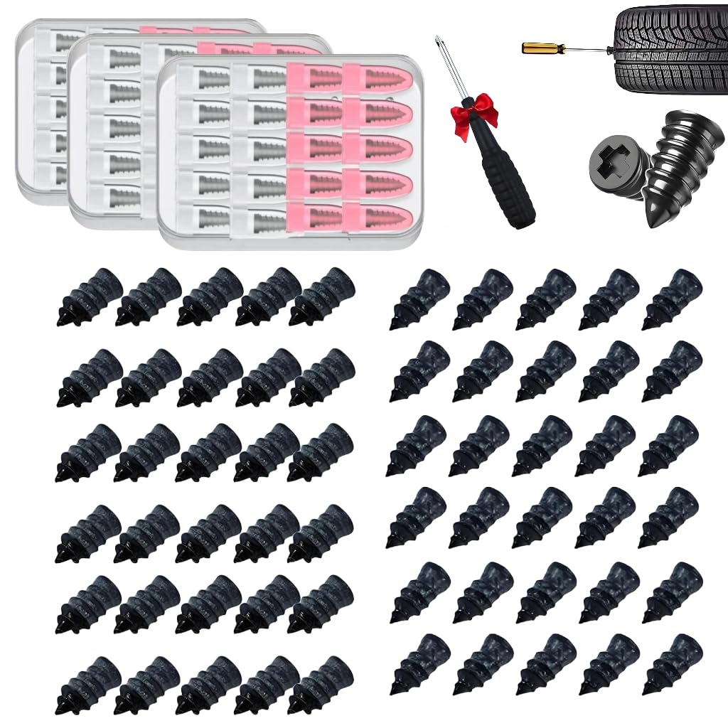 Tire Repair Rubber Nails Kit Tire Repair Nails Kit with Box and Screwdriver Fast Self-Service Tire Repair Tools