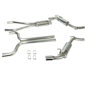 SUPERFASTRACING Catback Exhaust Muffler System T304 Stainless Steel for 2010-2015 Chevy Camaro 3.6L V6 Engine